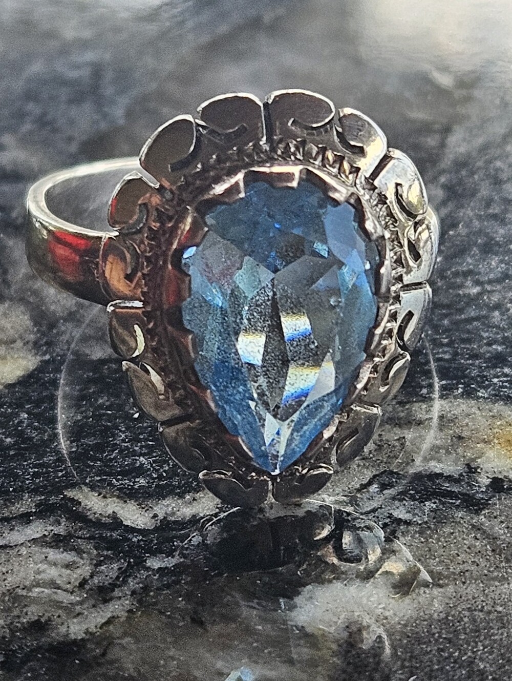 Vintage Sterling Silver Mexican Artisan Ring Size 7 1/2
